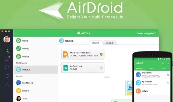 AirDroid Apk for Android File Transfer Between Android Devices and a Computer
